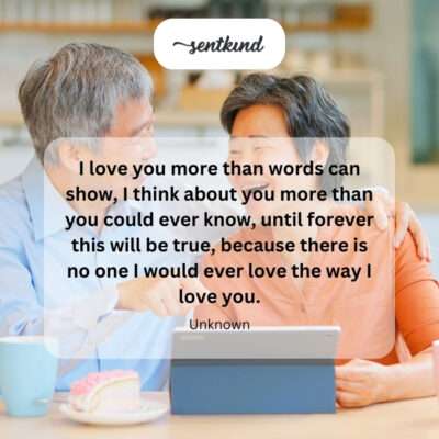 Love for wife beyond expression.