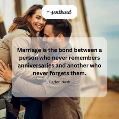 Playful observation about remembering anniversaries in marriage.