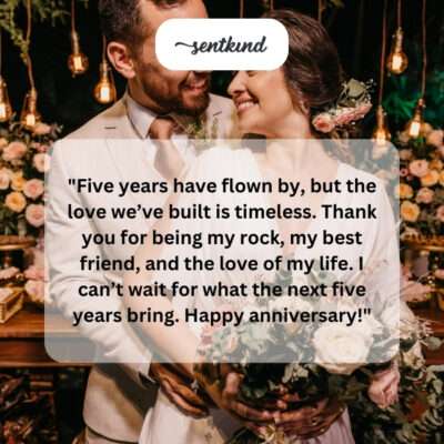 Timeless love after five years.