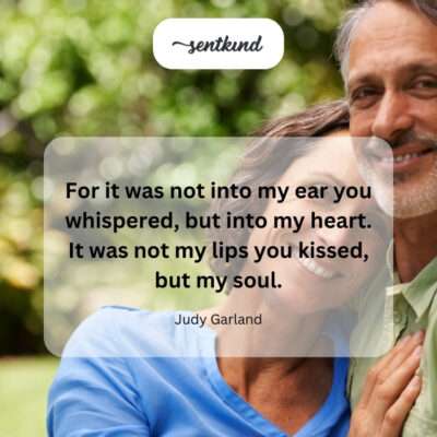 Heart and soul connection, not just words or lips.