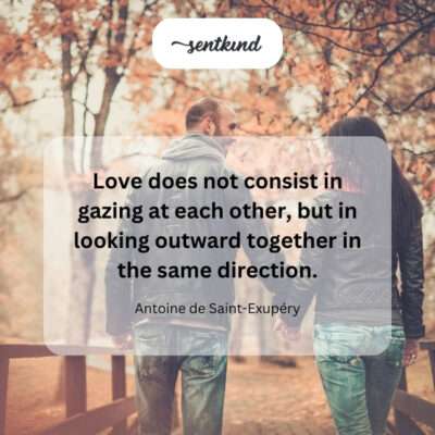 Love: shared vision, not just mutual gaze.