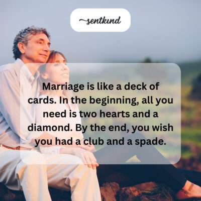 Marriage: from hearts and a diamond to a club and spade.