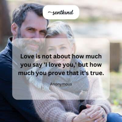 Actions speaking louder than words of love.