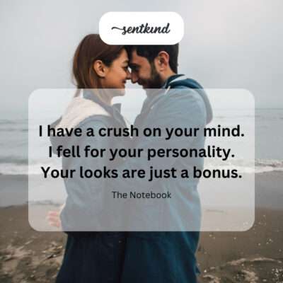 Attraction to mind and personality over looks.