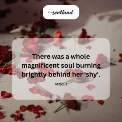A vibrant soul hidden by shyness.