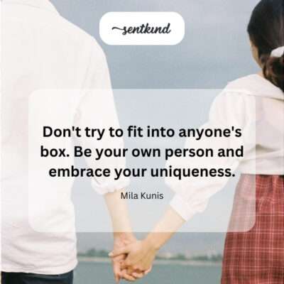 The importance of individuality and embracing uniqueness.