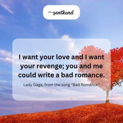 Desire for both love and revenge in a tumultuous relationship.