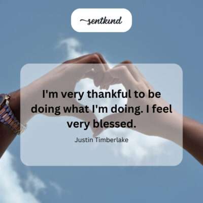 Gratitude for current work, feeling blessed.