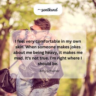 Confidence and self-acceptance in one's own skin.