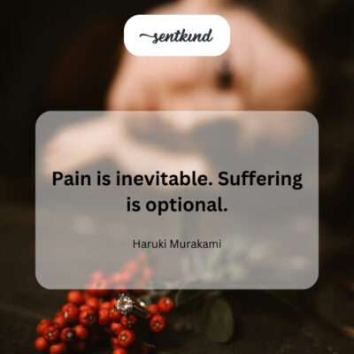 Choosing not to suffer despite pain.