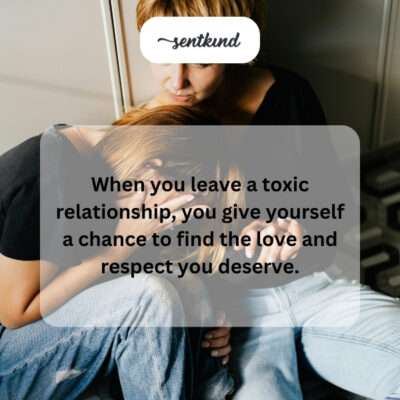 Leaving toxicity to find deserved love and respect.