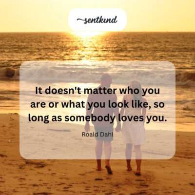 Love's acceptance, regardless of appearance.