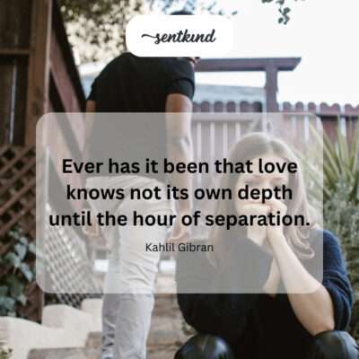 Realizing love's depth during separation.