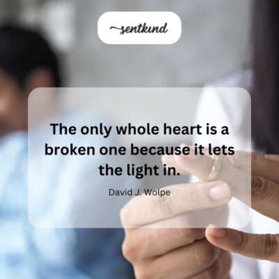 Finding completeness and insight through heartbreak.Caption: Broken heart, open to light.