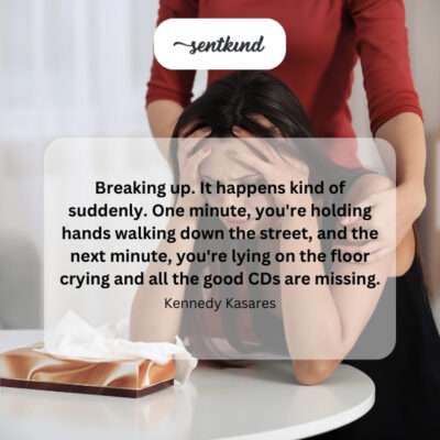 Abrupt and painful reality of a breakup.