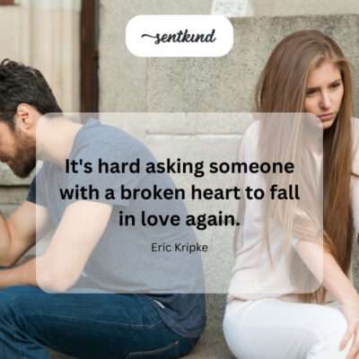 Difficulty of loving again after heartbreak.