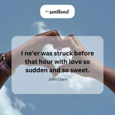 Love striking suddenly and sweetly.