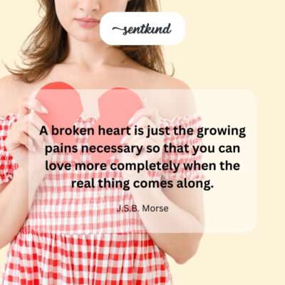 Viewing heartbreak as a developmental step for future love.