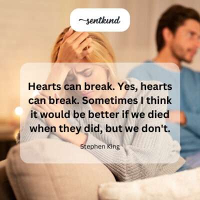 The pain of a breaking heart, yet survival.