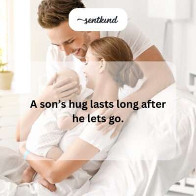 Son's enduring hug.