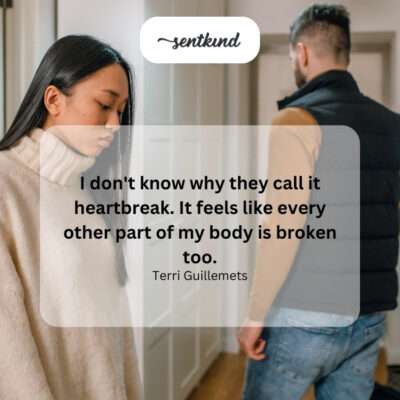 Physical sensation of widespread pain from a broken heart.