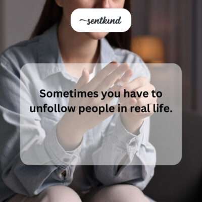 Disconnecting from negative influences in person.