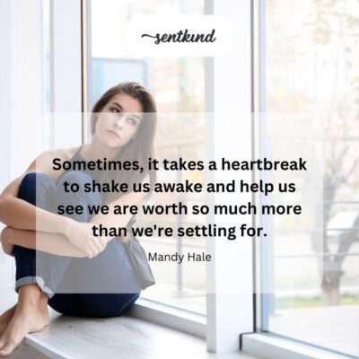 Heartbreak as a catalyst for self-worth realization.
