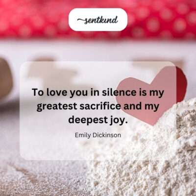 Silent love: sacrifice and profound joy.
