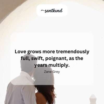 Love intensifying with the passage of years.