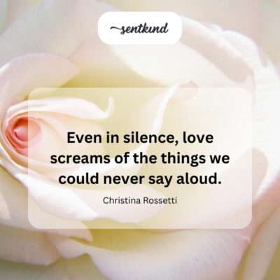 Unspoken feelings of love conveyed in silence.