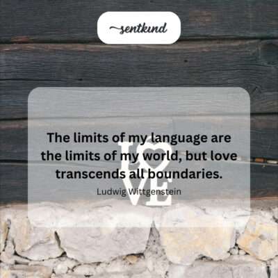 Love beyond linguistic and worldly limits.