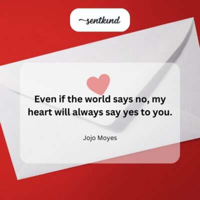 Heart's unwavering affirmation against the world.