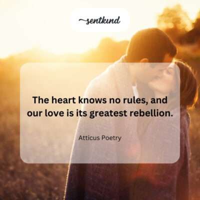 Shared love empowering fearlessness despite prohibition.