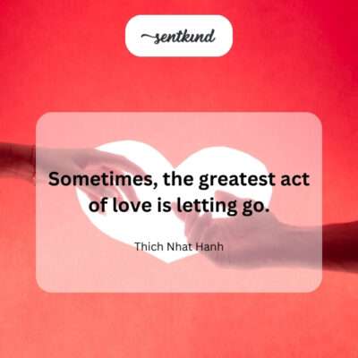 Letting go as the ultimate act of love.