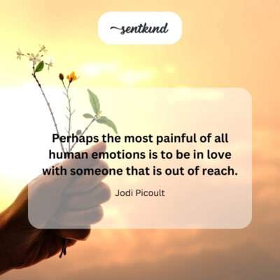 The pain of loving someone unattainable.