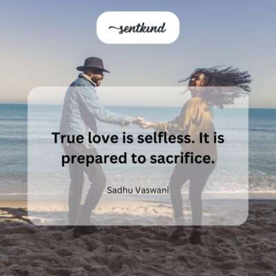 Selfless nature of true love and its willingness to sacrifice.