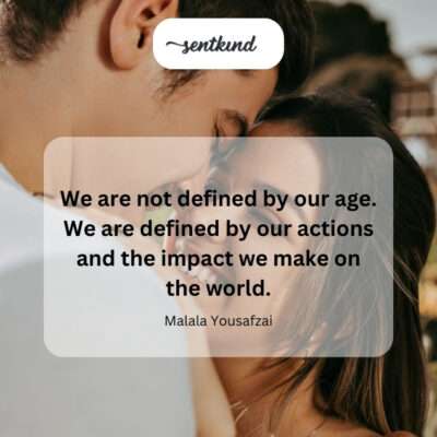 Defining oneself through actions and impact, not age.