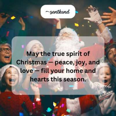 Christmas spirit of peace, joy, love.