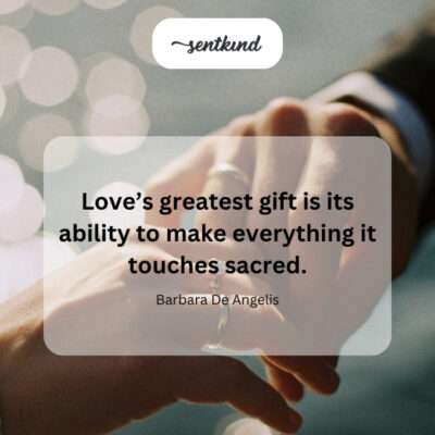 Love's sanctifying touch.