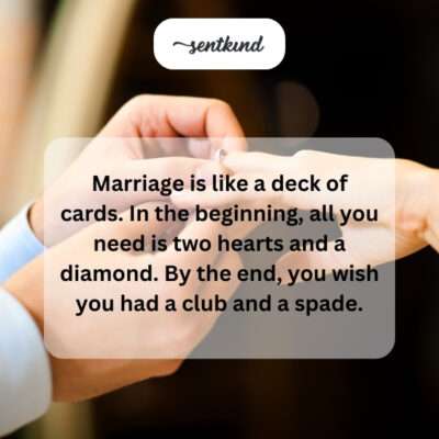 A card game analogy for the evolution of marriage.