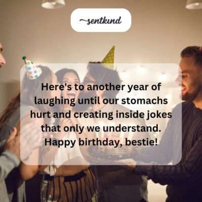 Celebrating inside jokes and laughter with bestie.