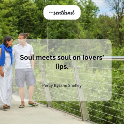 Souls unite in a kiss.