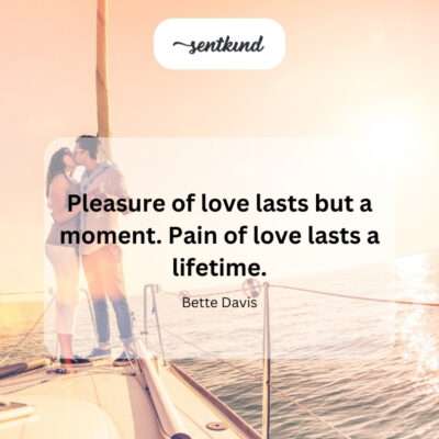 Fleeting happiness, enduring sadness in love.
