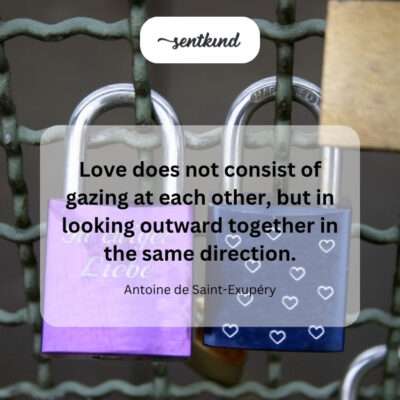 Love is shared vision, not just mutual gaze.