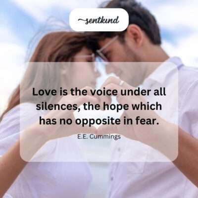 Love speaks where fear is silent, a persistent hope.