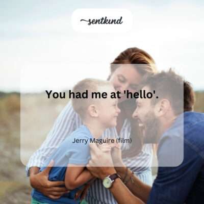 That movie line, 'You had me at hello,' perfectly captures instant connection.