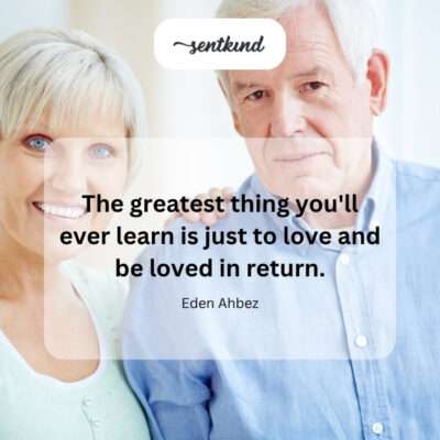 The greatest lesson: to give and receive love.