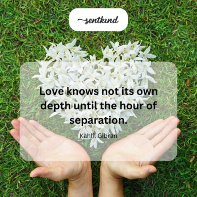 Love's true depth is revealed in parting.