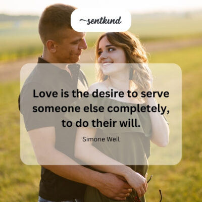Love is the complete desire to serve another.