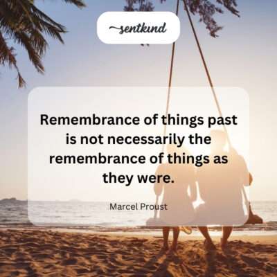 Memory's subjective and altered perception of the past.